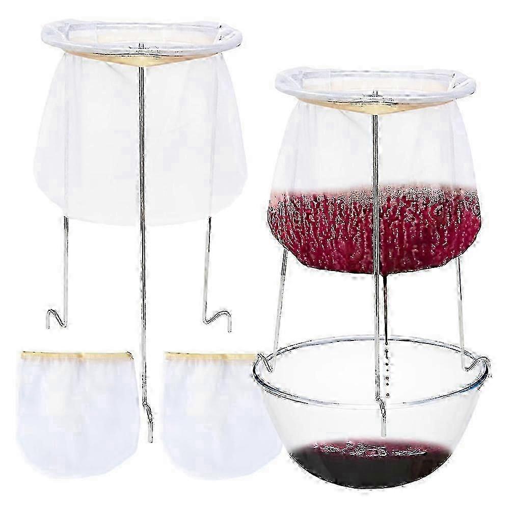 2 Pack Strainer Stand,Strainer Stand with 4 Reusable Staining Bags