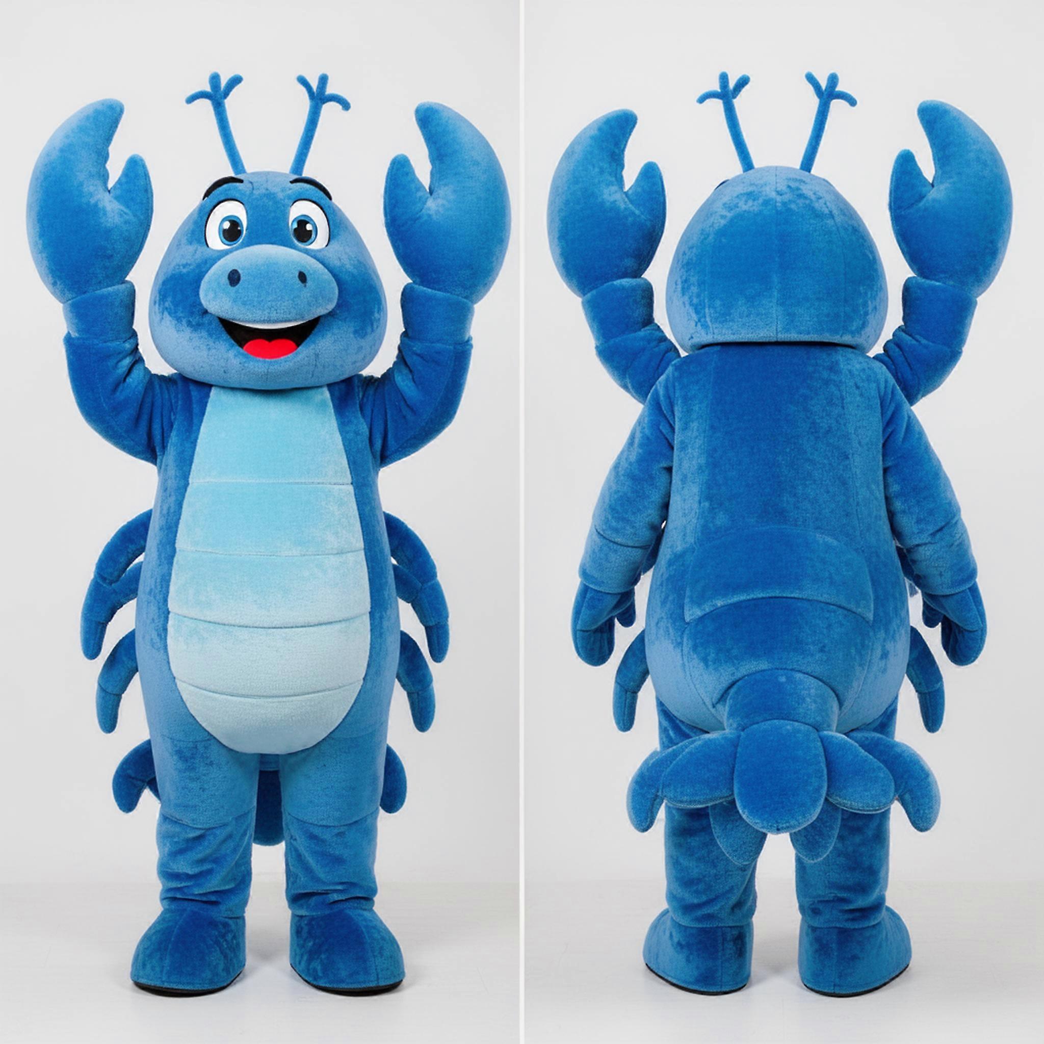 MASTICOT Deep Blue Striped Lobster Mascot