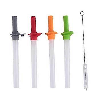 4 vervangende rietjes met bijtventiel, compatibel met de Zak Designs Kelso 15 oz herbruikbare kinderbeker, inclusief 1 borsteltje.