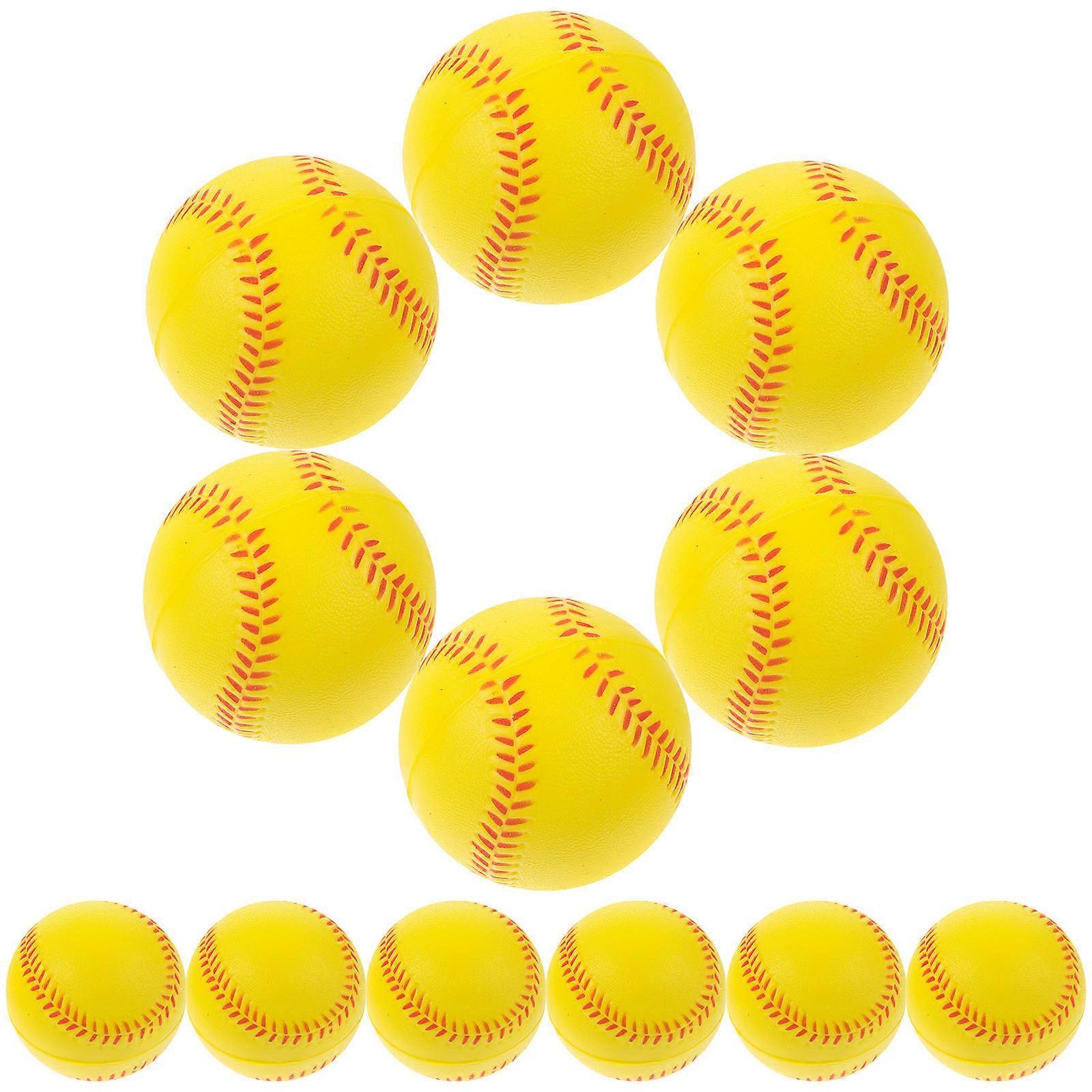 Palline da baseball morbide e flessibili in PU per allenamento, confezione da 12 pezzi, colore giallo.