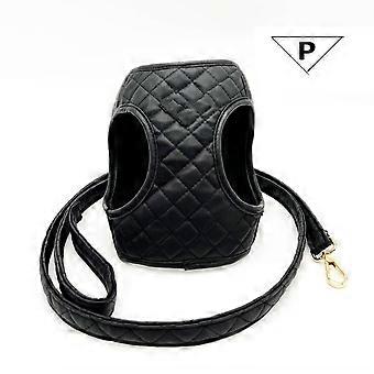 Boon Classic Black Luxury Dog Leash Harnesses Scarf Collar Premium Fashion Designer Brand Collars For Puppy Cat DevonPet Leashes
