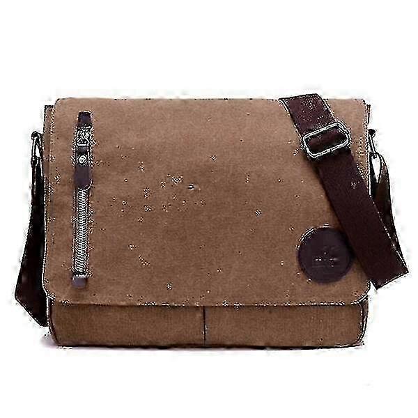 Simple Khaki Canvas Shoulder Bag