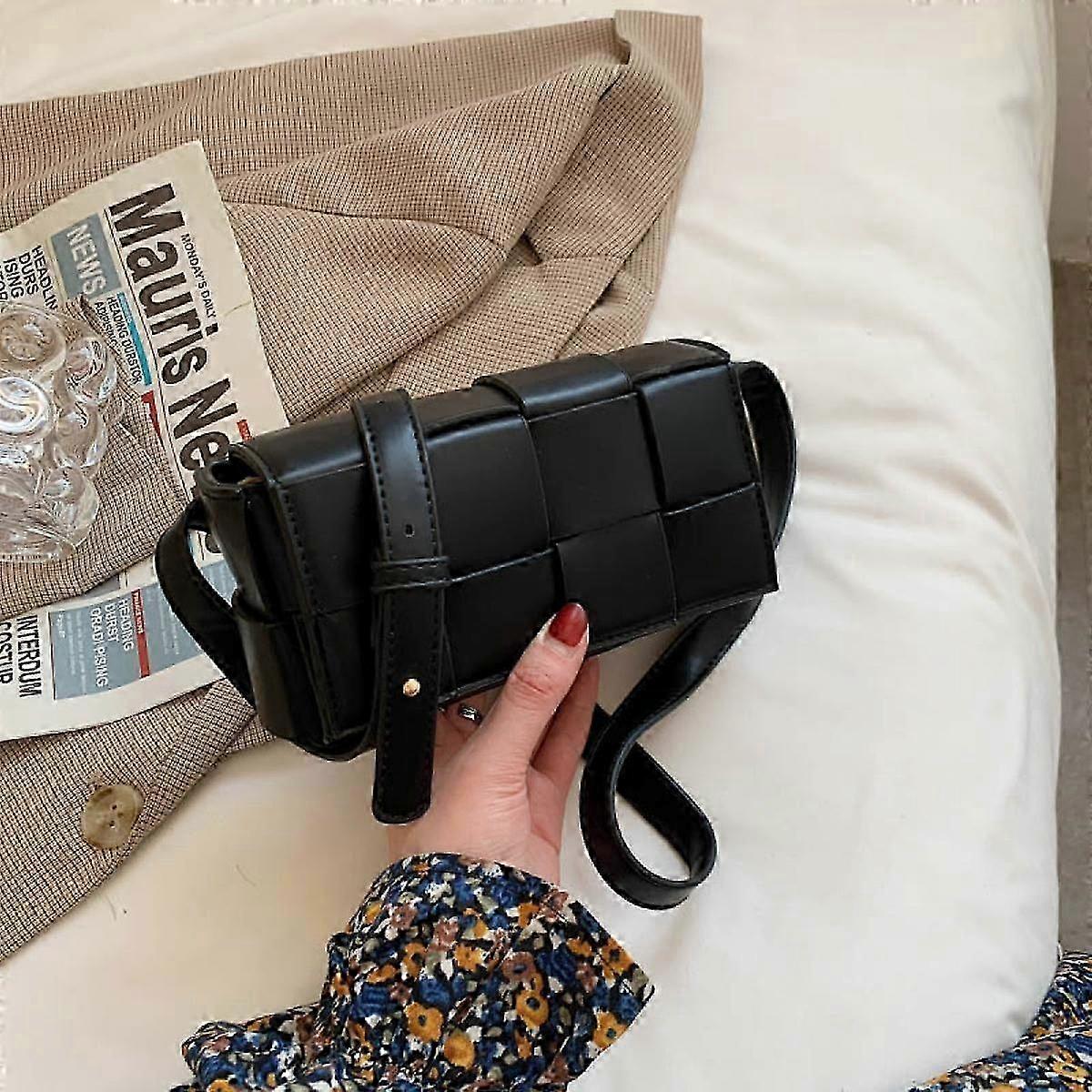 Black Woven Adjustable Chest Bag