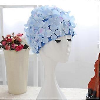Dam Badmössa Kronblad Retro 3D Blommig Badmössa Dam Blommor Badmössa