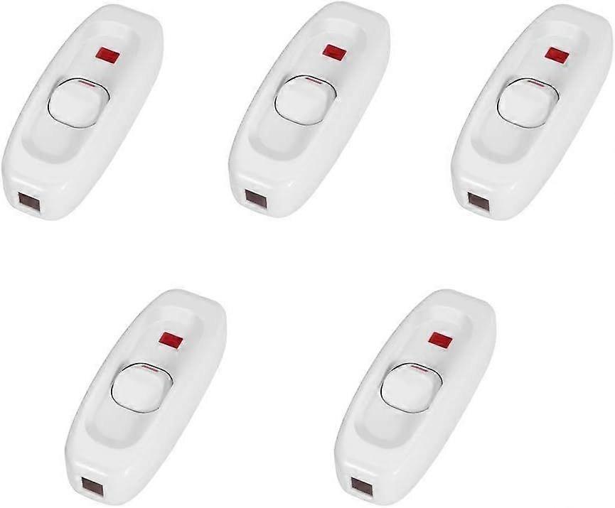 Light Switch, Inline ON/Off Table Desk Lamp Cord Cable Switch(5pcs, white)