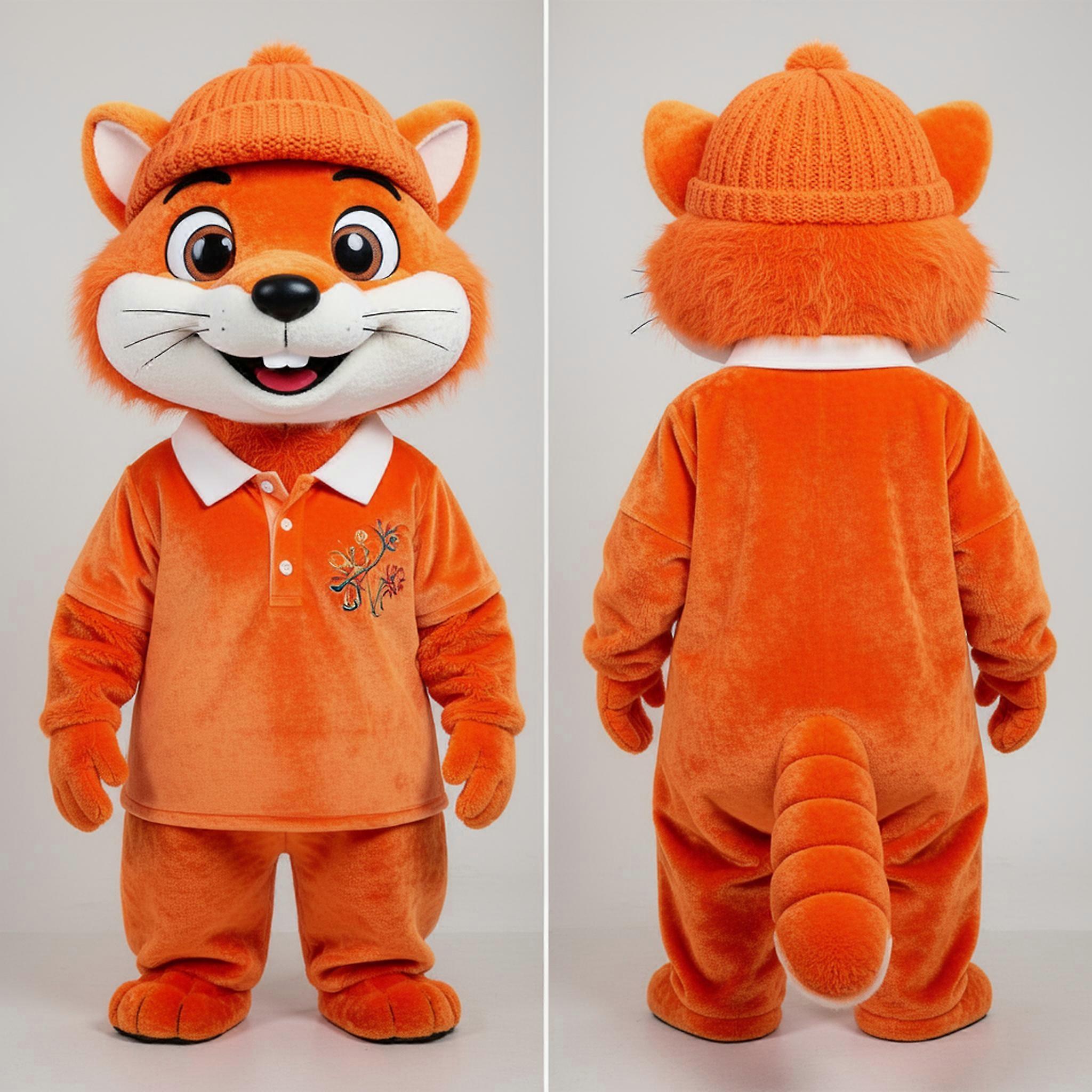 MASTICOT Rust Orange Playful Weasel Mascot