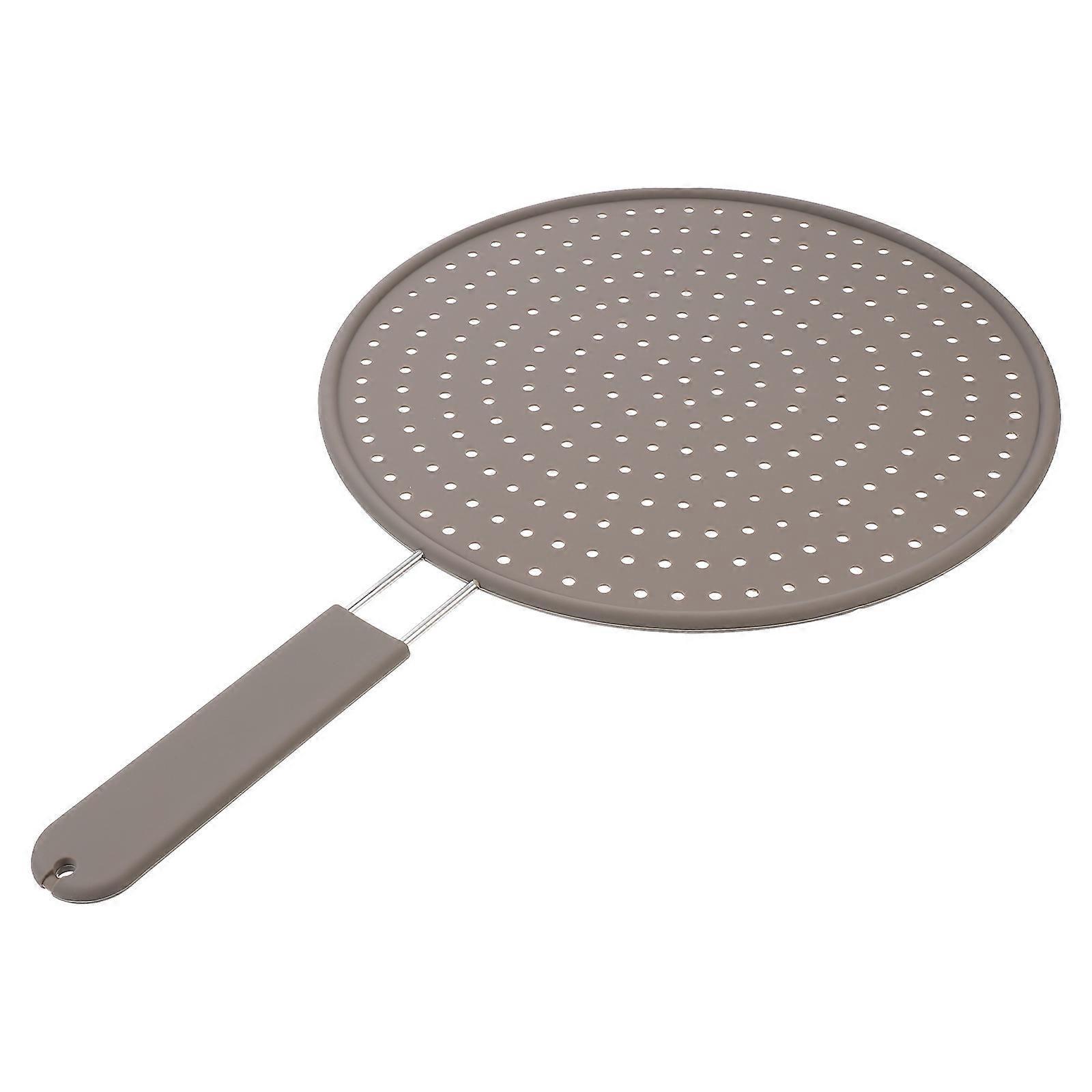 Frying Pan Silicone Splatter Screen Kitchen Oil Strainer Grey