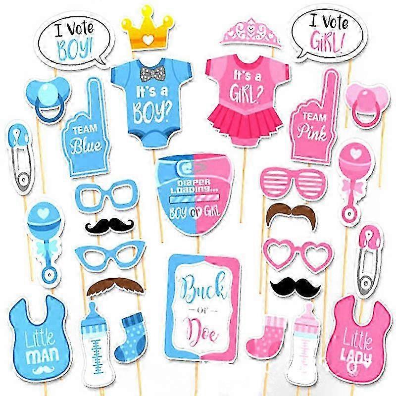 30pc Gender Reveal Photo Props Kit