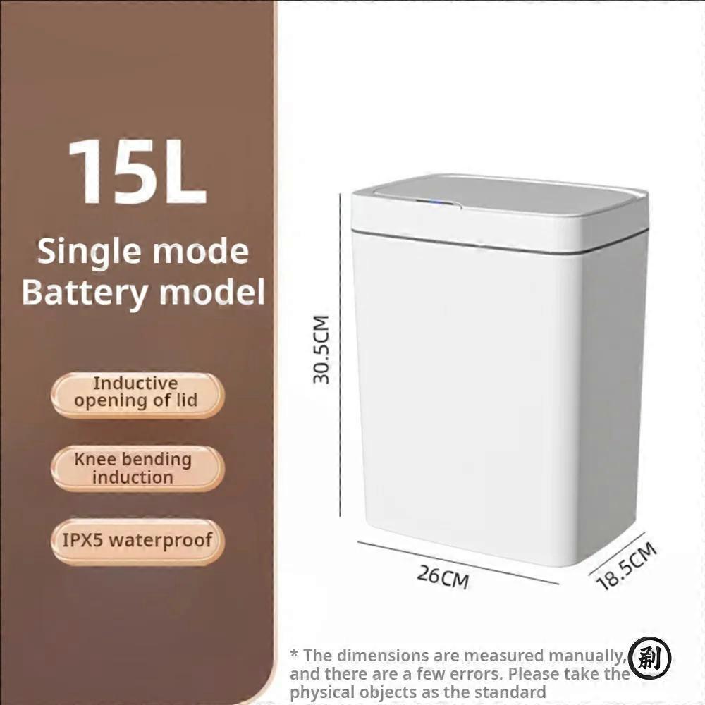 15L Smart Household Sensor Trash Can Touchless Automatic Bathroom Bin Slim Space Saving Design