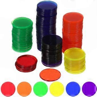 For Bingo Game Cards, 300pcs Plastic Bingo Chips Markers Game Accessories (Blue, Red, Yellow, Green, Purple, Orange, 50 Each)