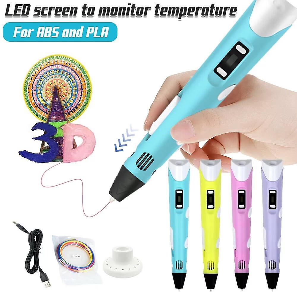 3D Pen for Children 3D Drawing Printing Pen with LCD Screen Compatible PLA Filament Toys for Kids Christmas Birthday Gift