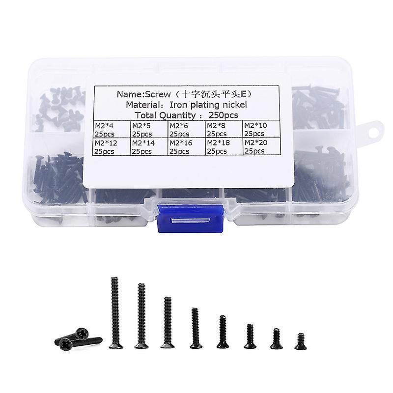 E-Black Iron KM Countersunk Phillips Head Screw, Flat Head Machine Thread Precision Screw