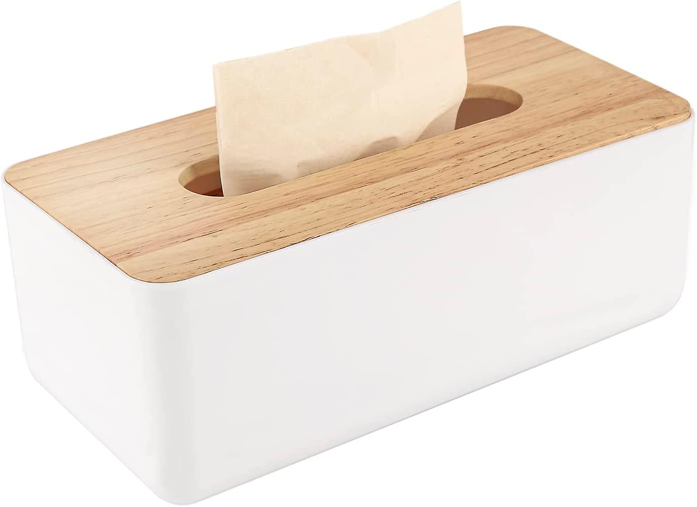 Wood Tissue Box Cover Gloves Box Holder Wooden Rectangular Tissue Box