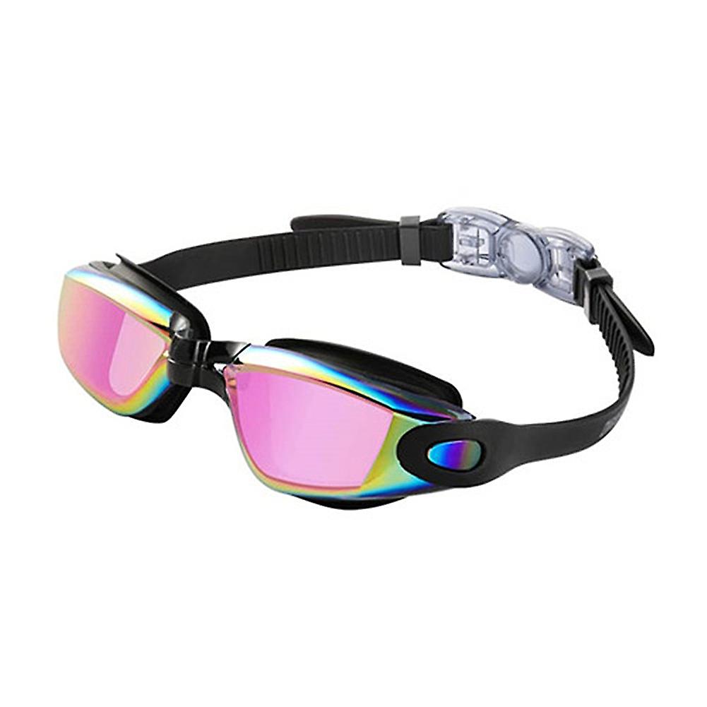 Colorful Plating Lens Swim Goggles With Box Clear Lens Adjusted Strap Swim Eyewears For Beach Swimming Pool