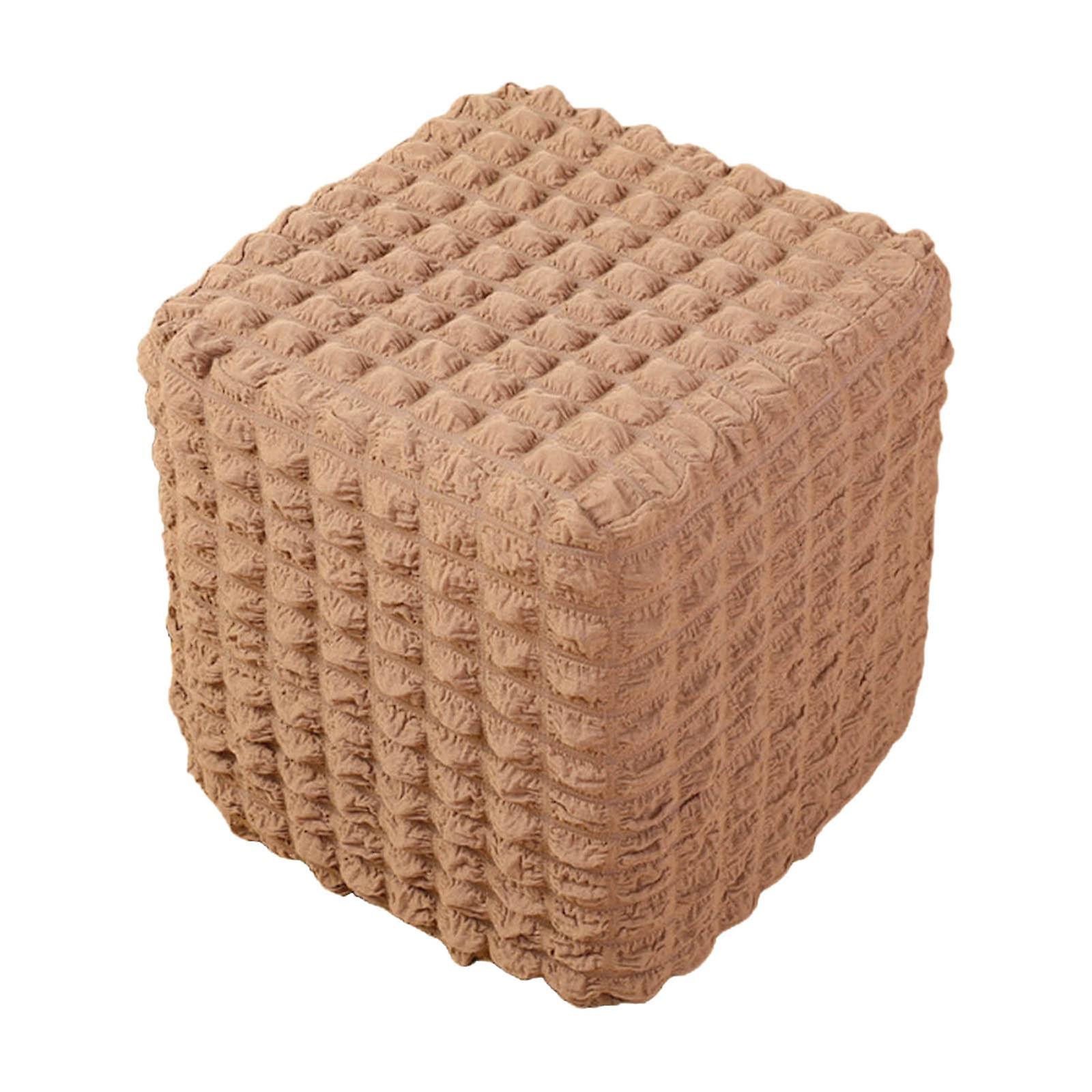 Stretch Ottoman Cover Ottoman Protector för vardagsrum ljus kaffe