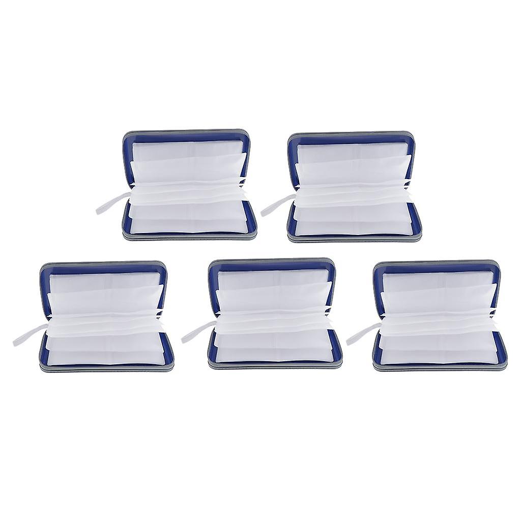 5x80 Disc CD Wallet DVD Case Storage Holder Bag Carry Protector Plastic Blue