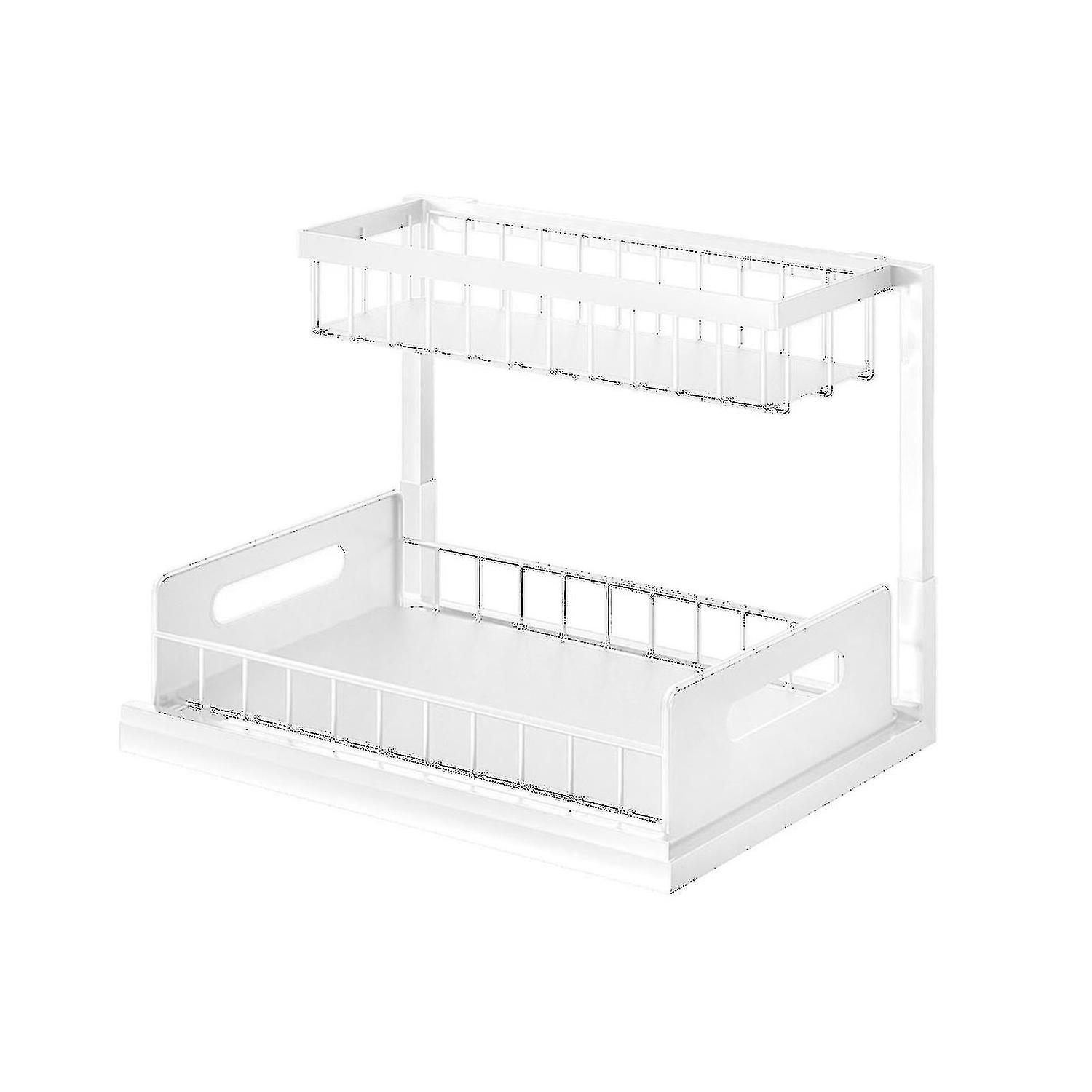 Bathroom Organizer Under Sink With Sliding Storage Drawer,2-tier Pull Out Kitchen Cabinet Sink Shelf