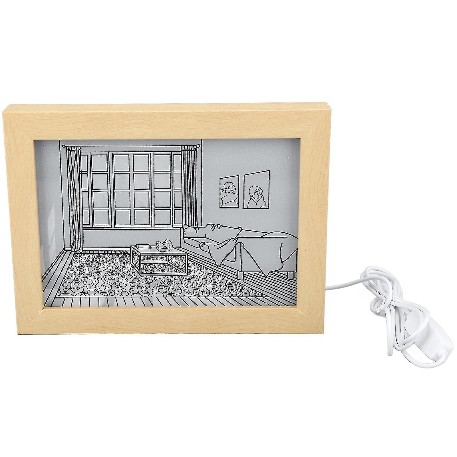 Decorative LED lamp with USB plug, 3 lighting modes, adjustable brightness, ideal for bedside painting