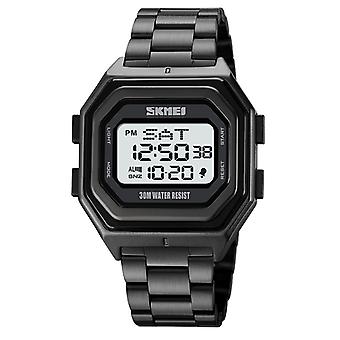 SKMEI 1875 Reloj para hombre, Estilo: Máquina blanca con banda de acero 1875 Máquina blanca con banda de acero