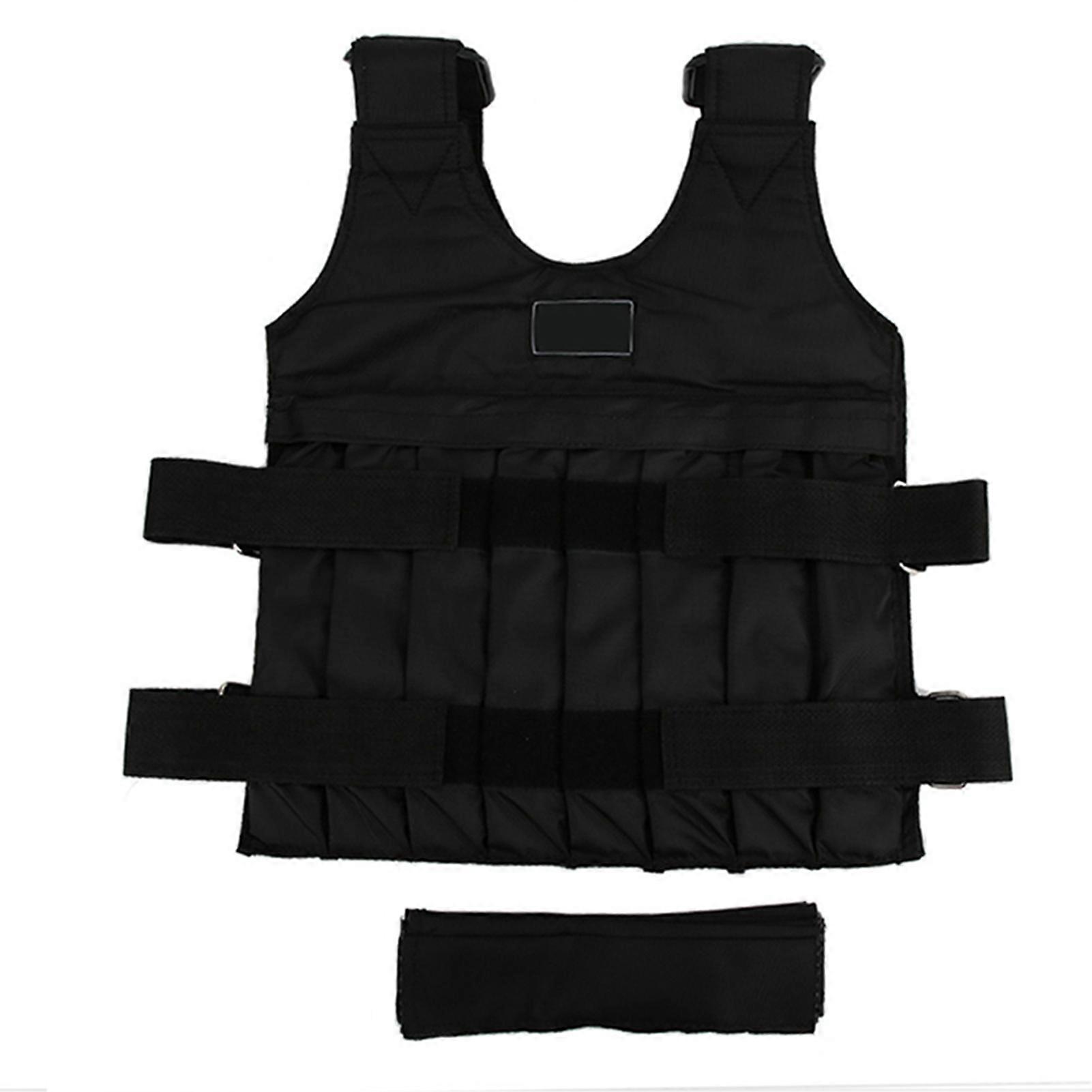 Adjustable Weighted Vest Jacket with Maximum 20kg Load Capacity, Empty Exercise Training Waistcoat without Weights for Fitness and Workout