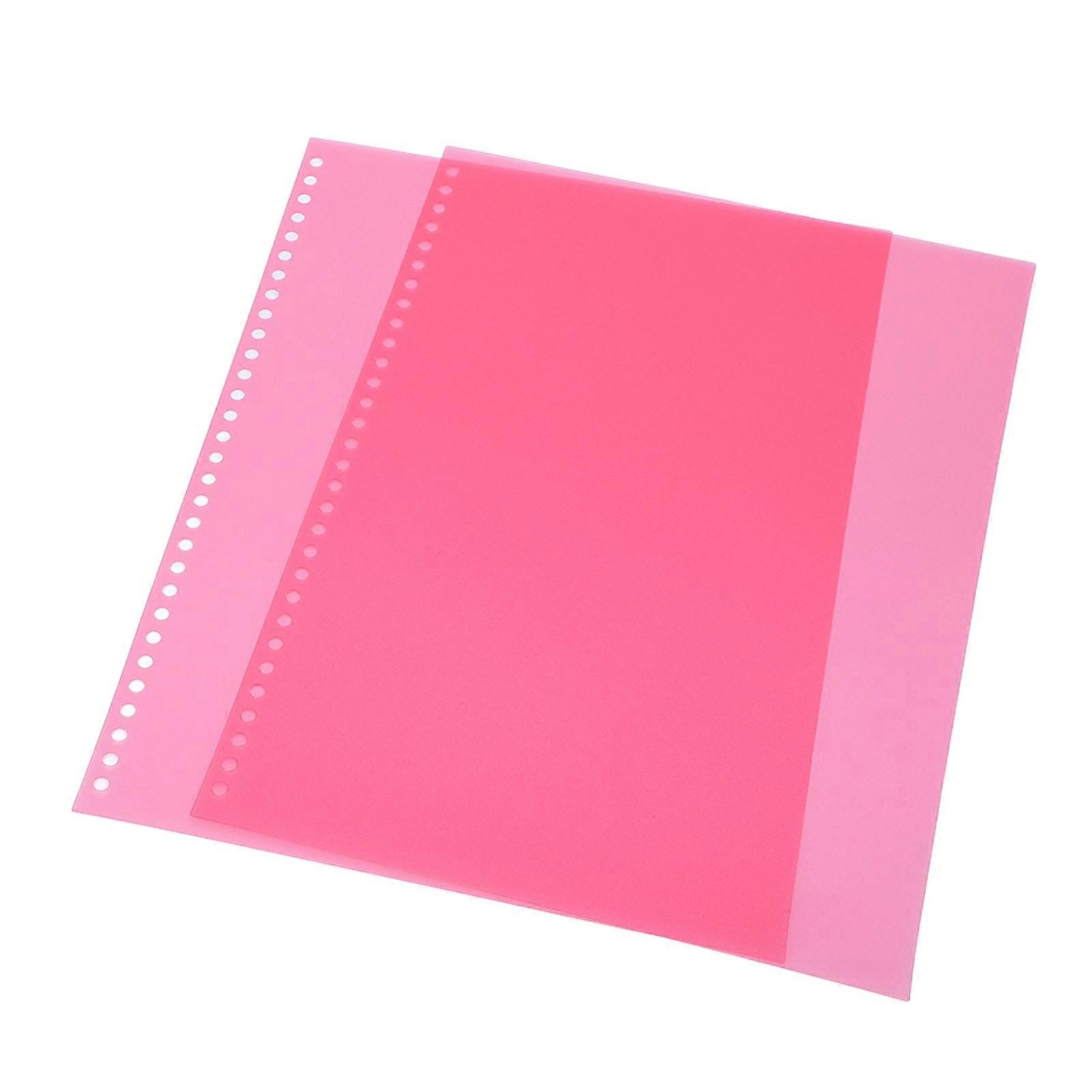 50pcs Sheet Protectors 30 Hole A4 Flexible Frosted Translucent Waterproof Reusable Binding Covers for Reports Presentations Red