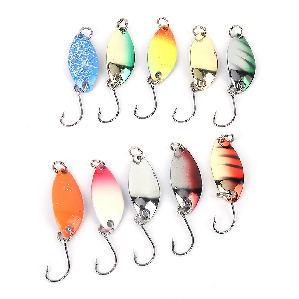 10pcs Sequins Fishing Lure Multi-Color Hard Artificial Bait with Hook Fishing Accessory