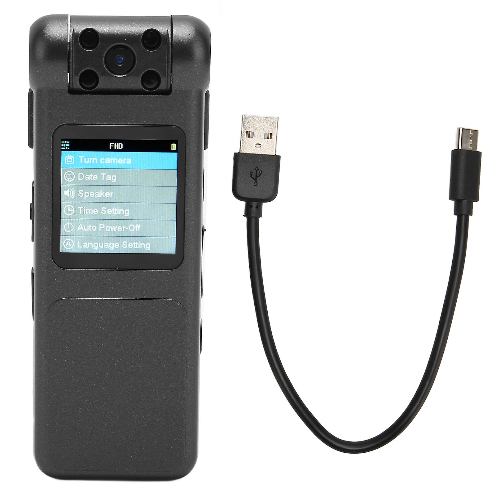1080P HD Video Recorder with Motion Detection, Night Vision, 180° Rotation, 64GB Storage