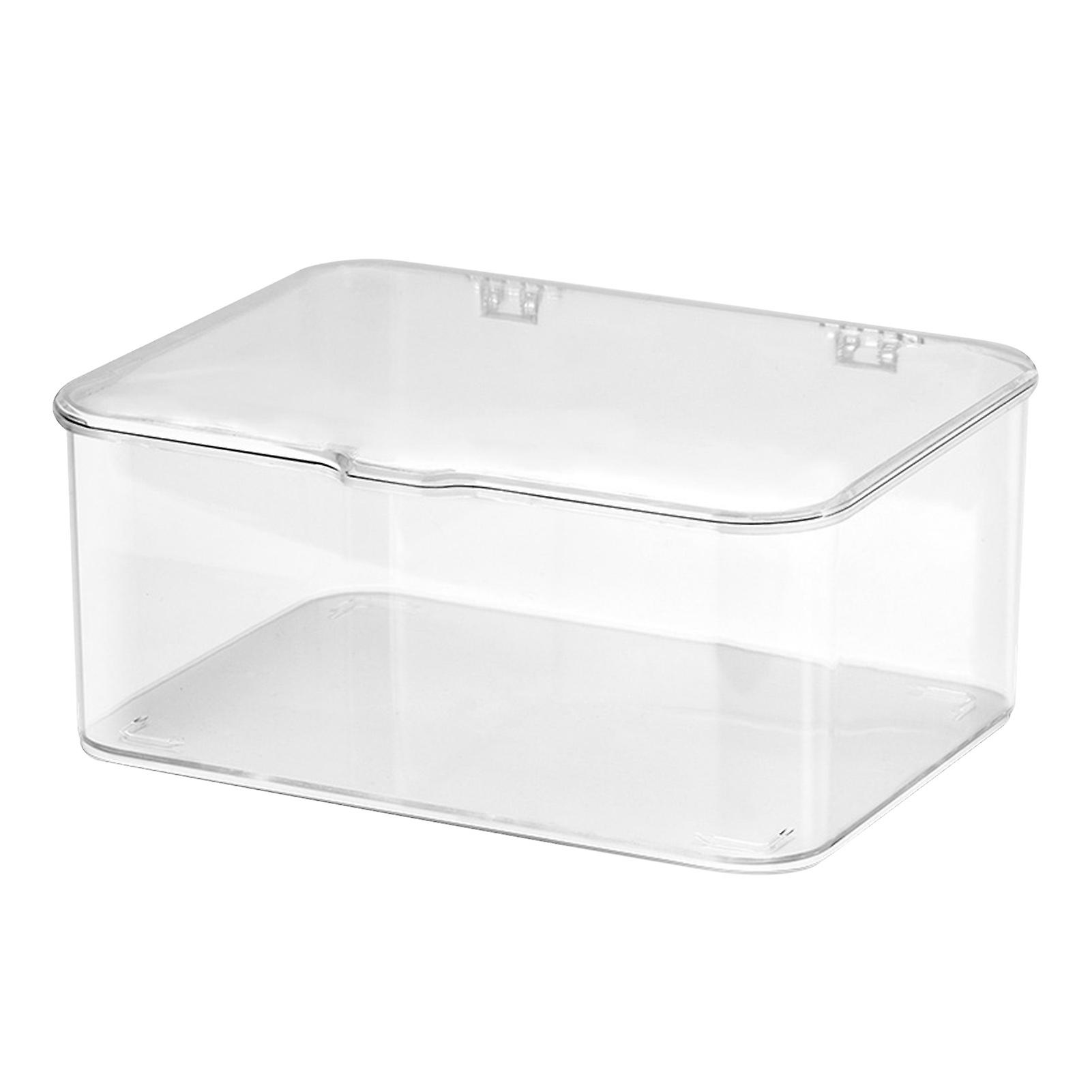 Desk Storage Box Plastic Large Capacity Dustproof Multi Functional Phone Case Storage Holder with Lid Transparent 