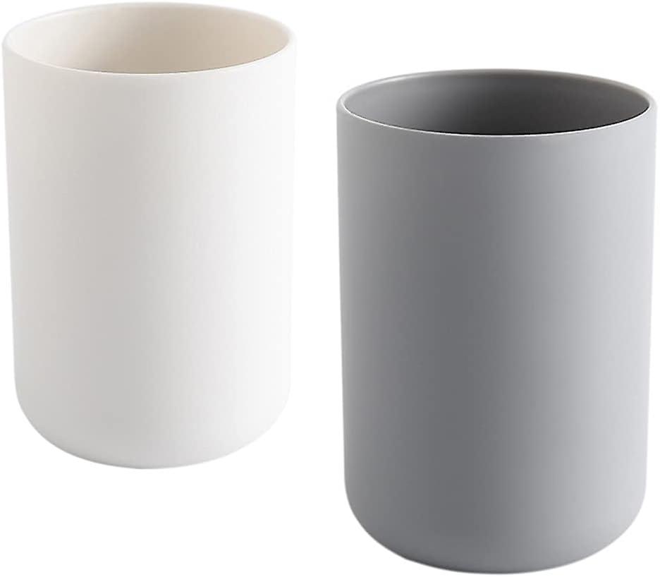 Toothbrush cup 2 pieces (white & gray)