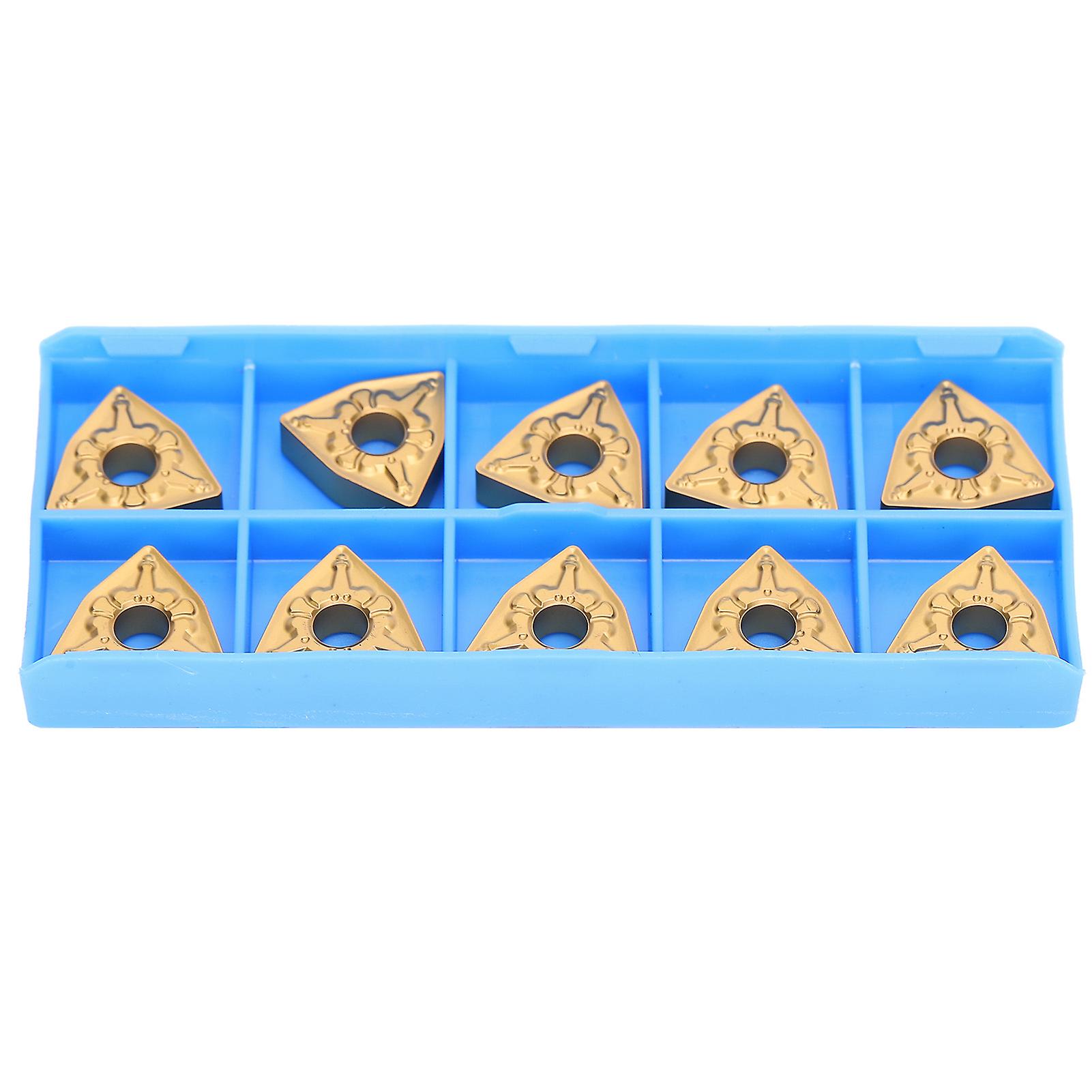 10Pcs CNC Lathe Turning Insert Indexable Solid Carbide Blade Cutting WNMG080408‑TM LF9018