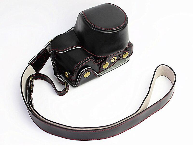 Sony A6000 Ilce-6100 A6100 A6400 A6300 Ilce-6400用PUレザーケースカメラバッグバッテリー開口部付き保護カバーポーチ