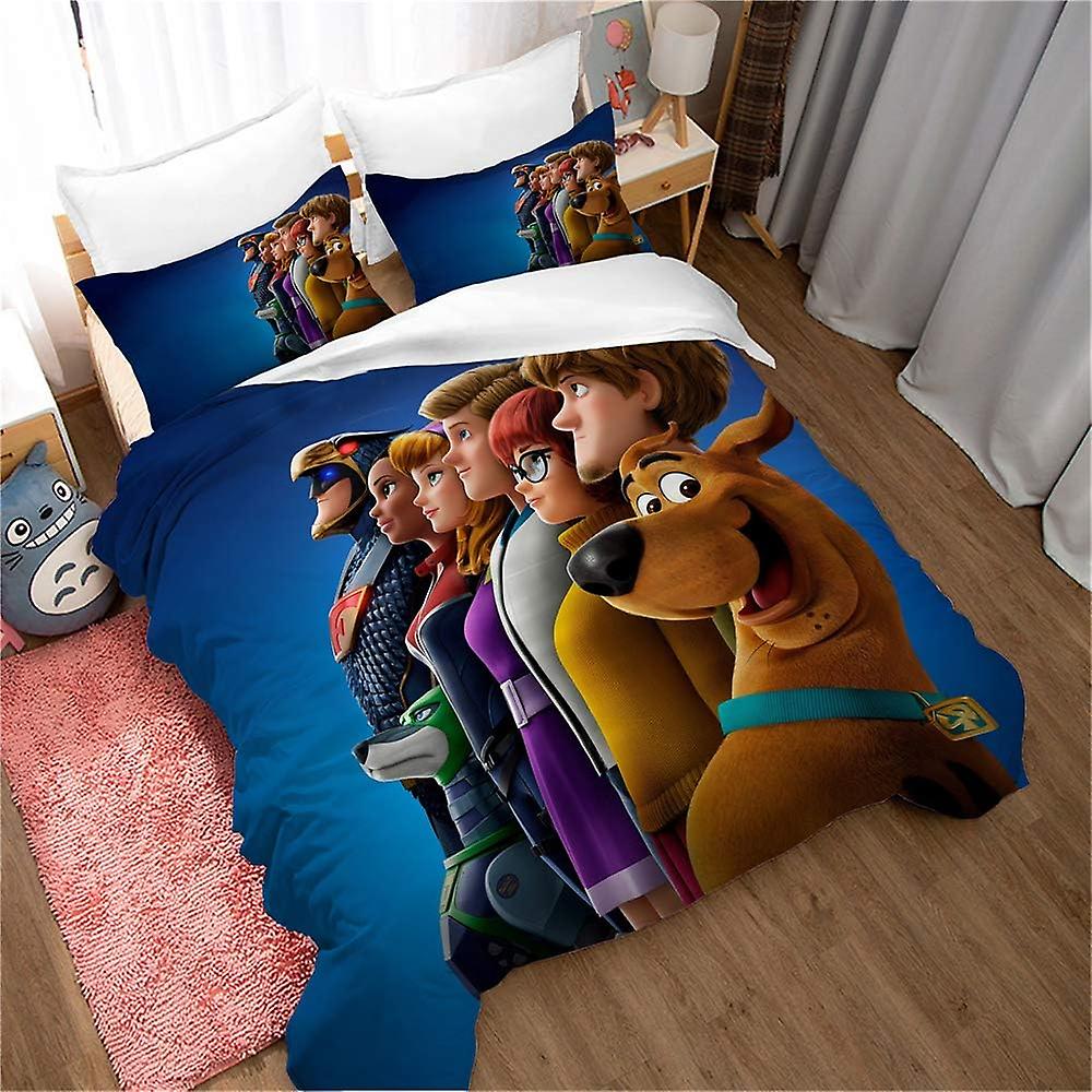 Ste-X Scooby-Doo Κάλυμμα Πάπλωμα και 2 Μαξιλαροθήκες, Παπλωματοθήκη Κλινοσκεπάσματα για Παιδιά, Anti-mite, με Φερμουάρ για Εύκολη Αντικατάσταση Εικόνα 01)