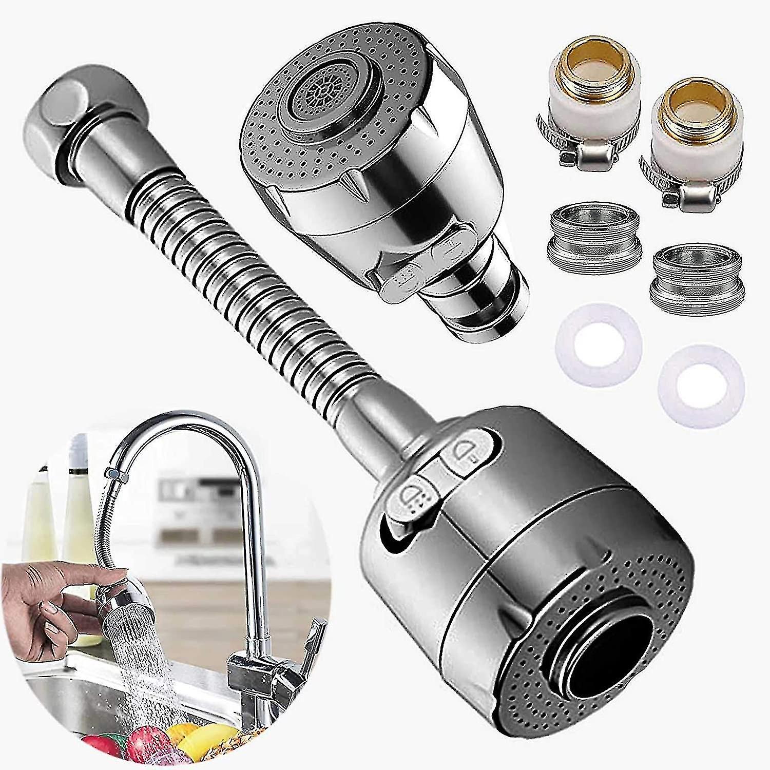 360 Swivel Faucet Aerator with Extended Hose for Universal Water Savings
