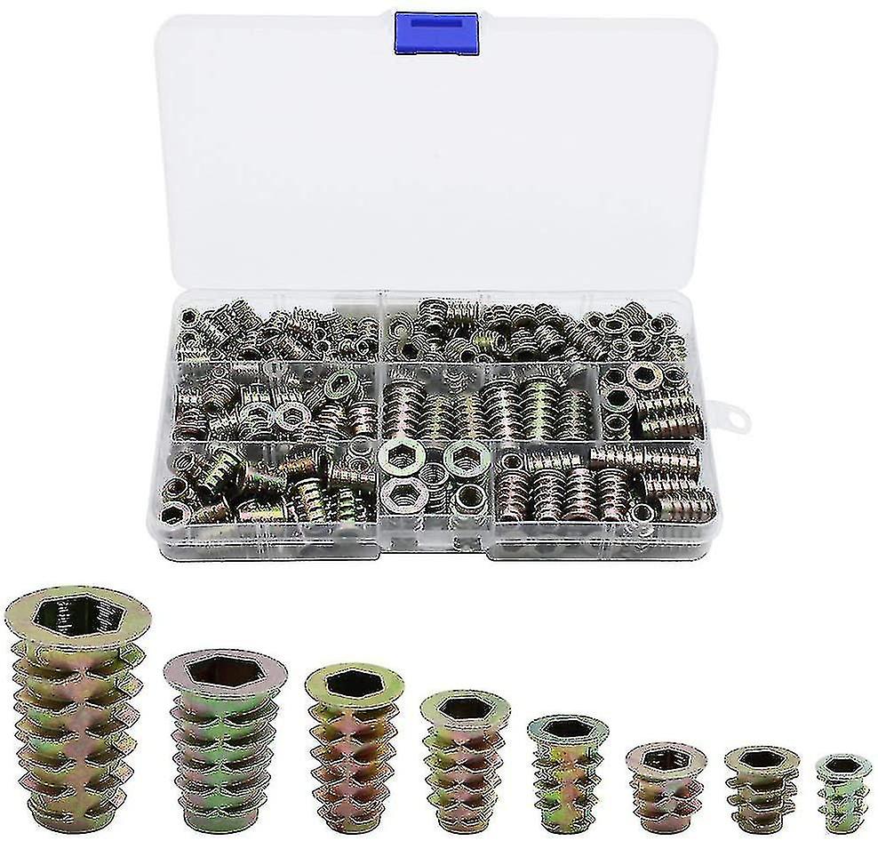 230pcs/box Zinc Alloy Hexagon Threaded Insert Nuts Threaded Insert Nuts Plated Zinc M4-m8 Internal A