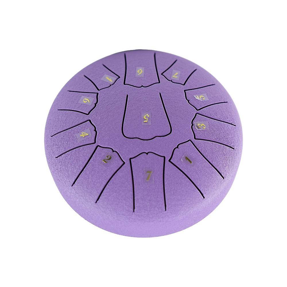 Steel Tongue Drum 6 Inch 11 Notes D Key Percussion Instrument Portable Balmy Drum with Drum Mallets