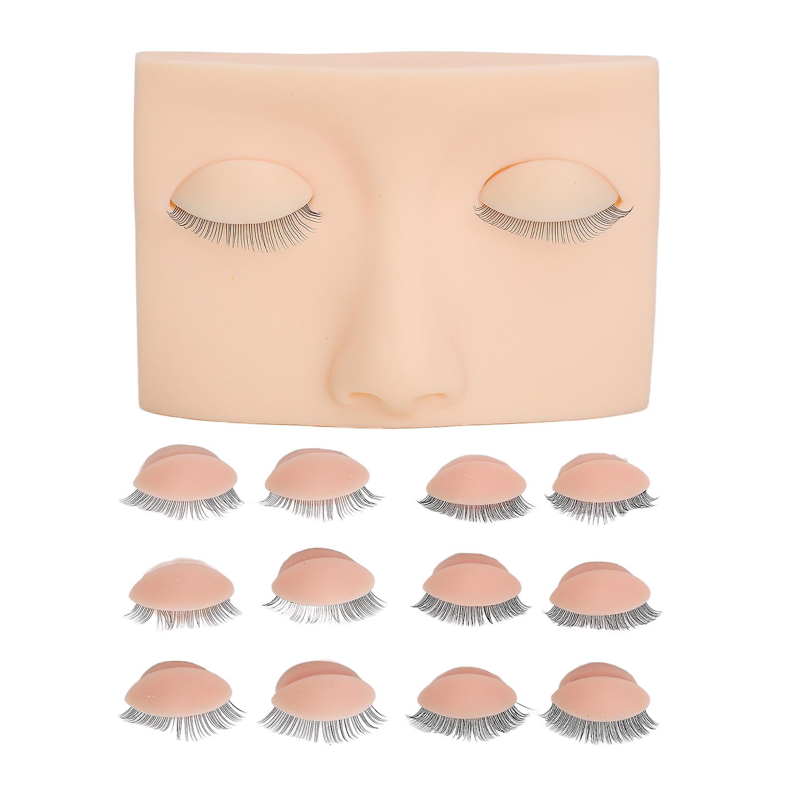 Pink Eyelash Practice Mannequin Head with 6 Replacement Lashes - Dual & Single Layer