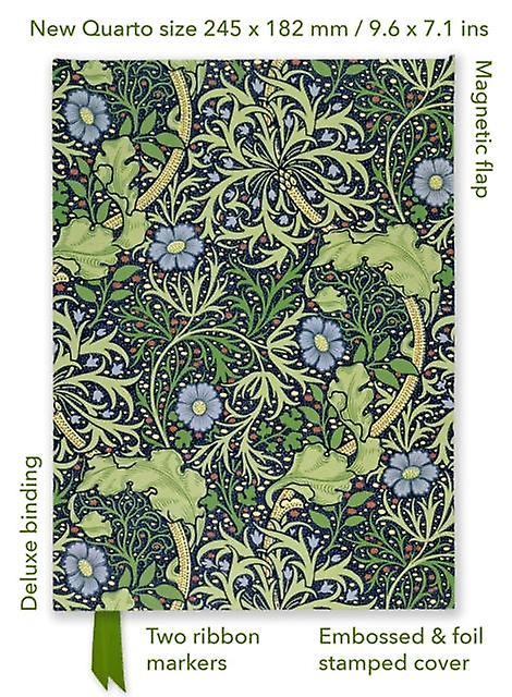 William Morris Seaweed Foiled Quarto Journal - Flame Tree Publishing - Notebook blank book - English Book