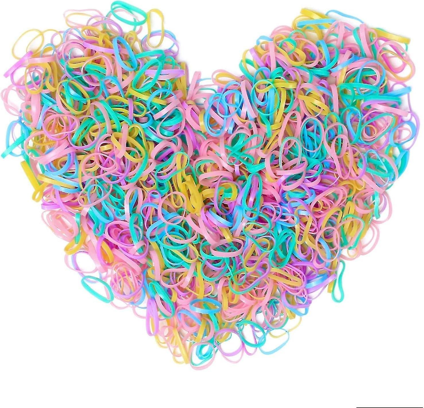 500 Pieces Multicolored Mini Elastic Bands, Rubber Bands Soft Elastic Bands for Children's Hair, Sma