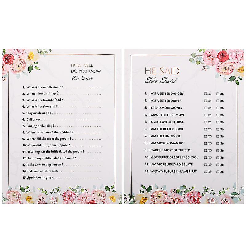 20pcs Bachelorette Party Games Cards