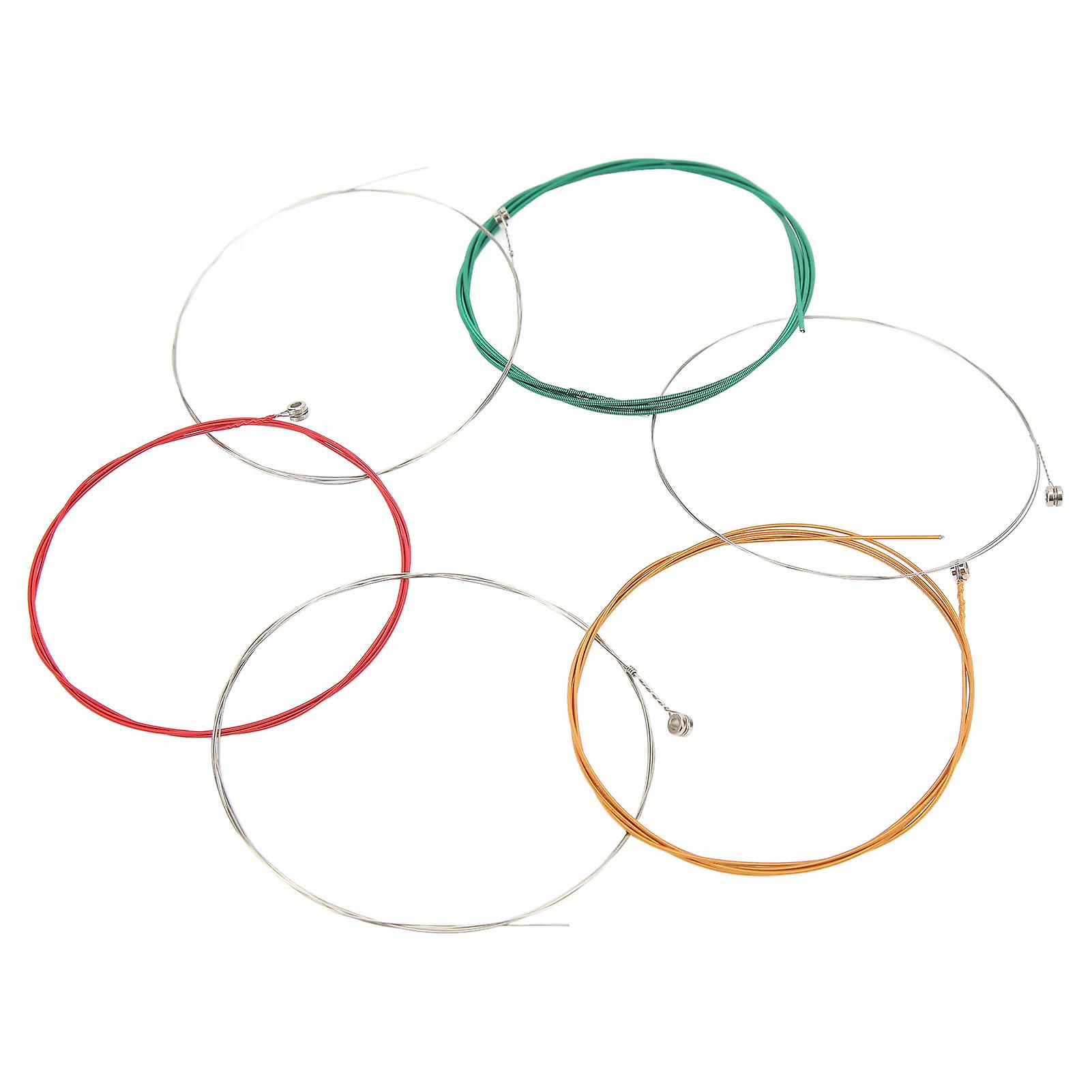 6Pcs Electric Guitar Strings Plated Steel Consistent Touch Full Bright Toning Colorful Strings 
