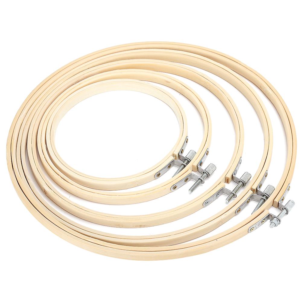 5Pcs Round Embroidery Hoops Cross Stitch Frame Ring Loop Bamboo Hand Sewing Tools