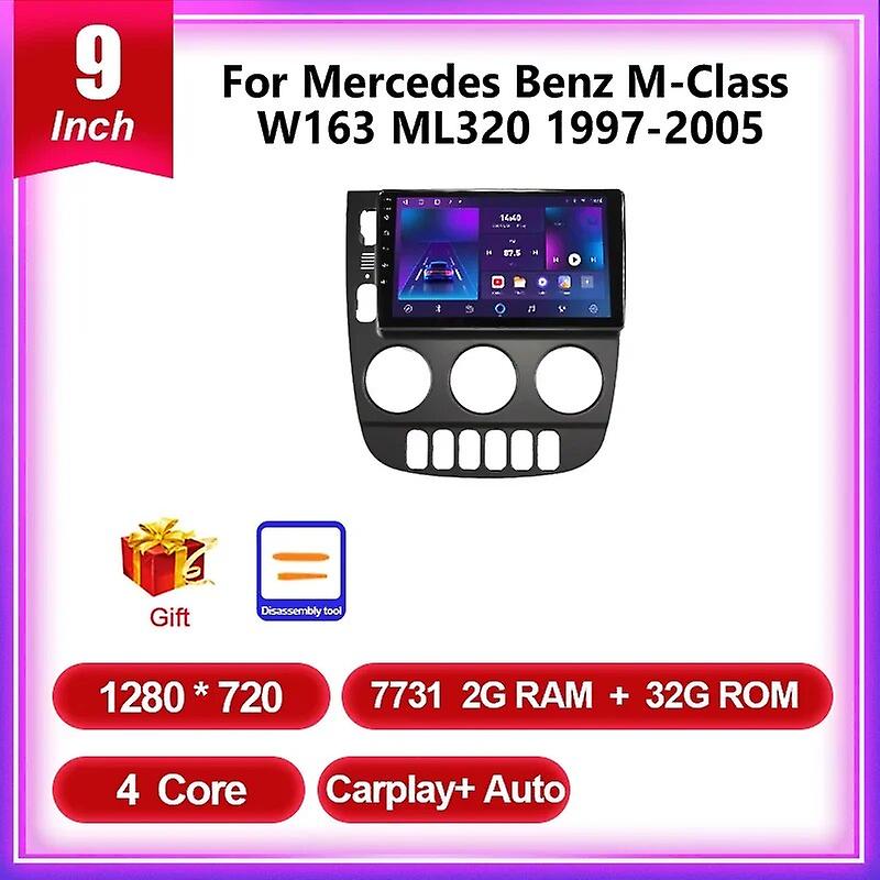 For Mercedes Benz M-class W163 Ml320 1997 - 2005 Android 12 Car Intelligent System Multimedia Video Player Head Unit Navigation