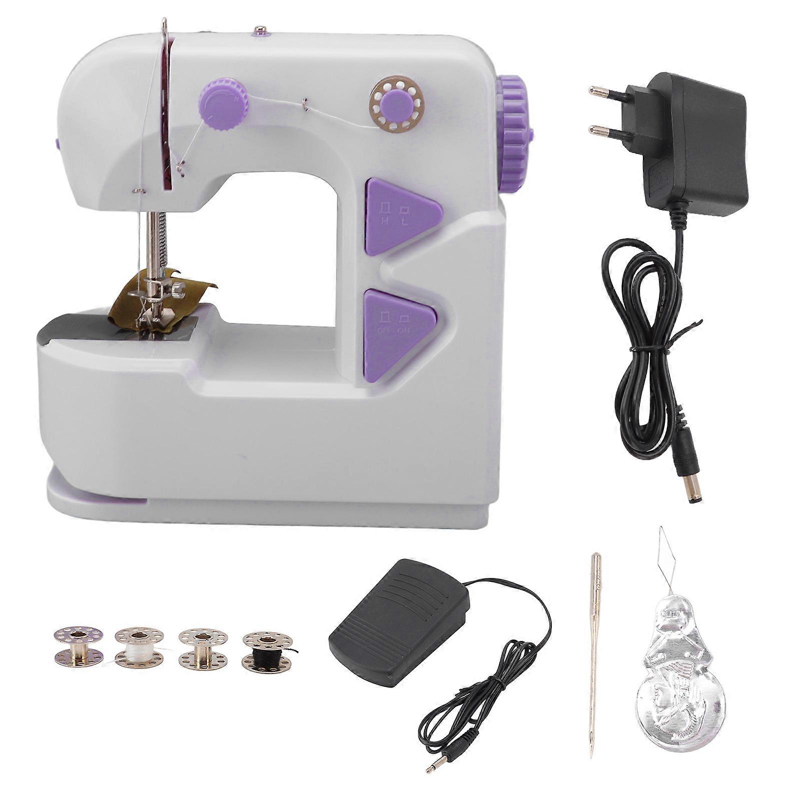 Mini Sewing Machine Portable Home Electric Micro Mini Desktop Sewing Machine 100240v For Small Projects Quick Repairs Eu Plug