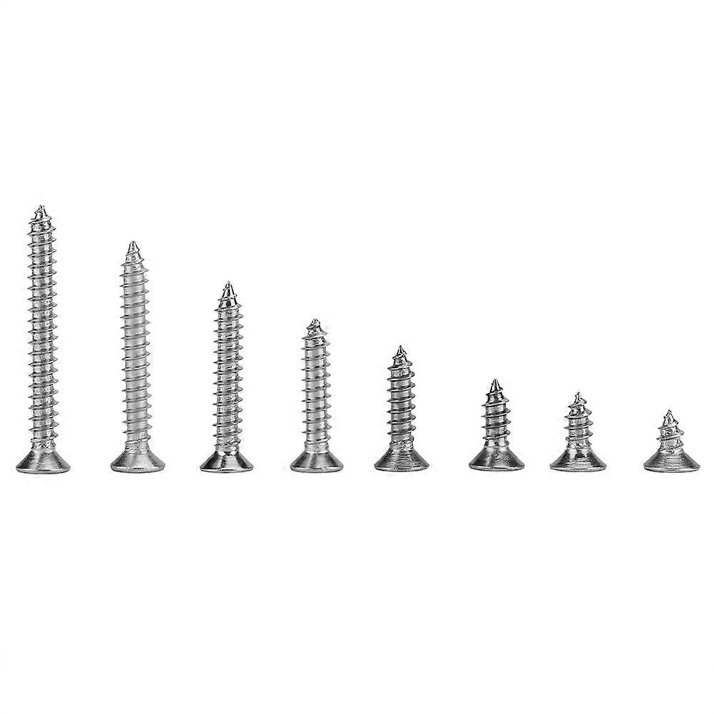 200pcs M4 Stainless Steel Cross Self Tapping Screws Combination Set Flat Head