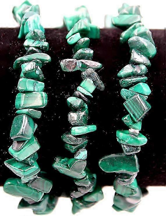 Handmade Stretch Bracelet With 10mm Green Malachite Beads | Natural Gemstone 5 thumbnail image