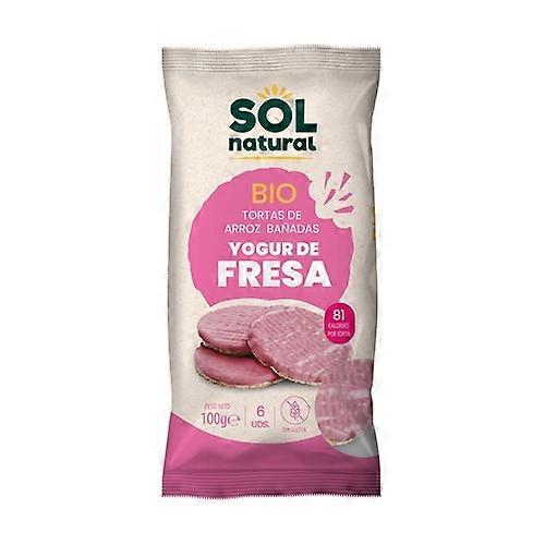 Bio gluten-free rice cakes with strawberry yogurt 100 g