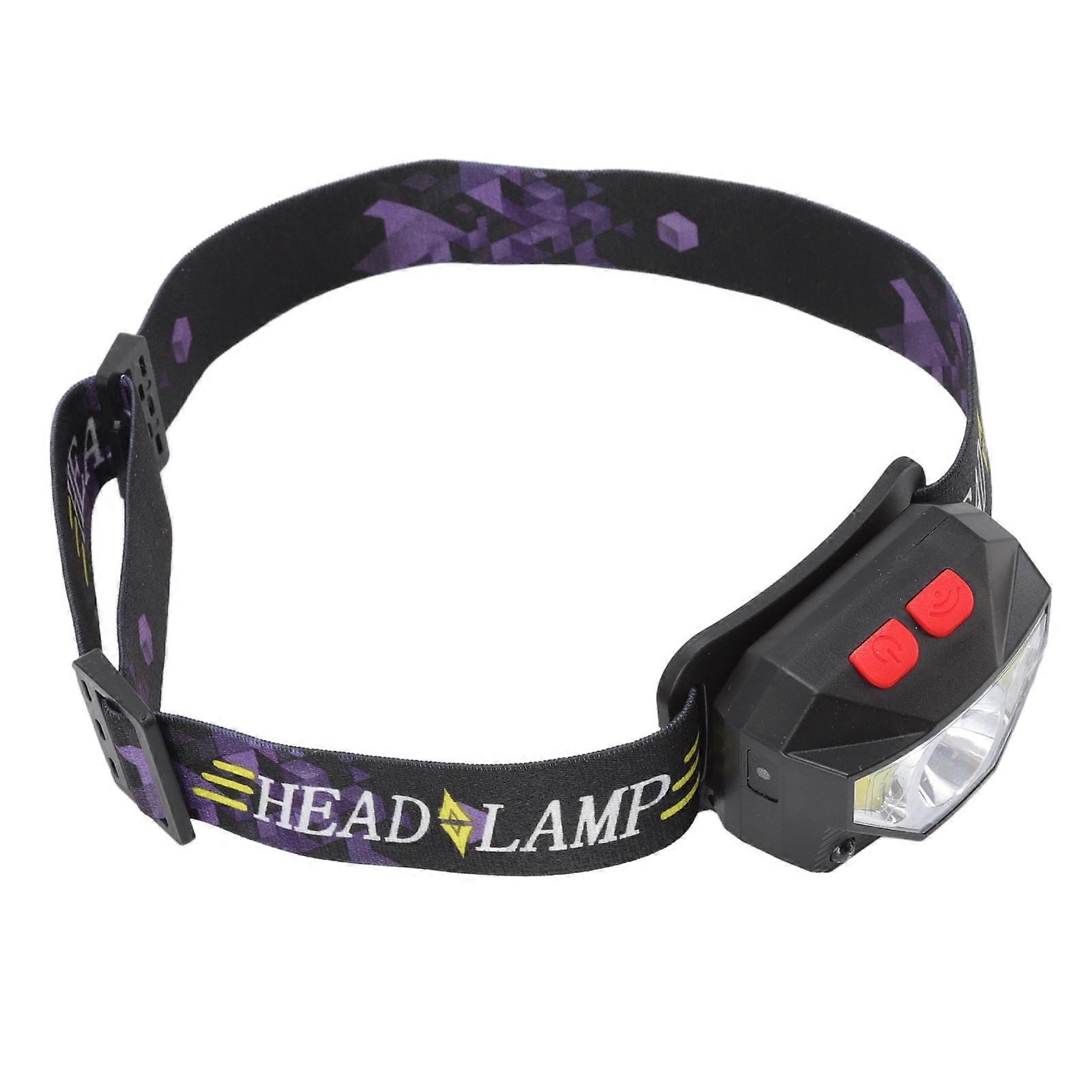 LED Outdoor Headlamp ABS Mini Multifunction USB Charging COB Sensor Head Flashlight