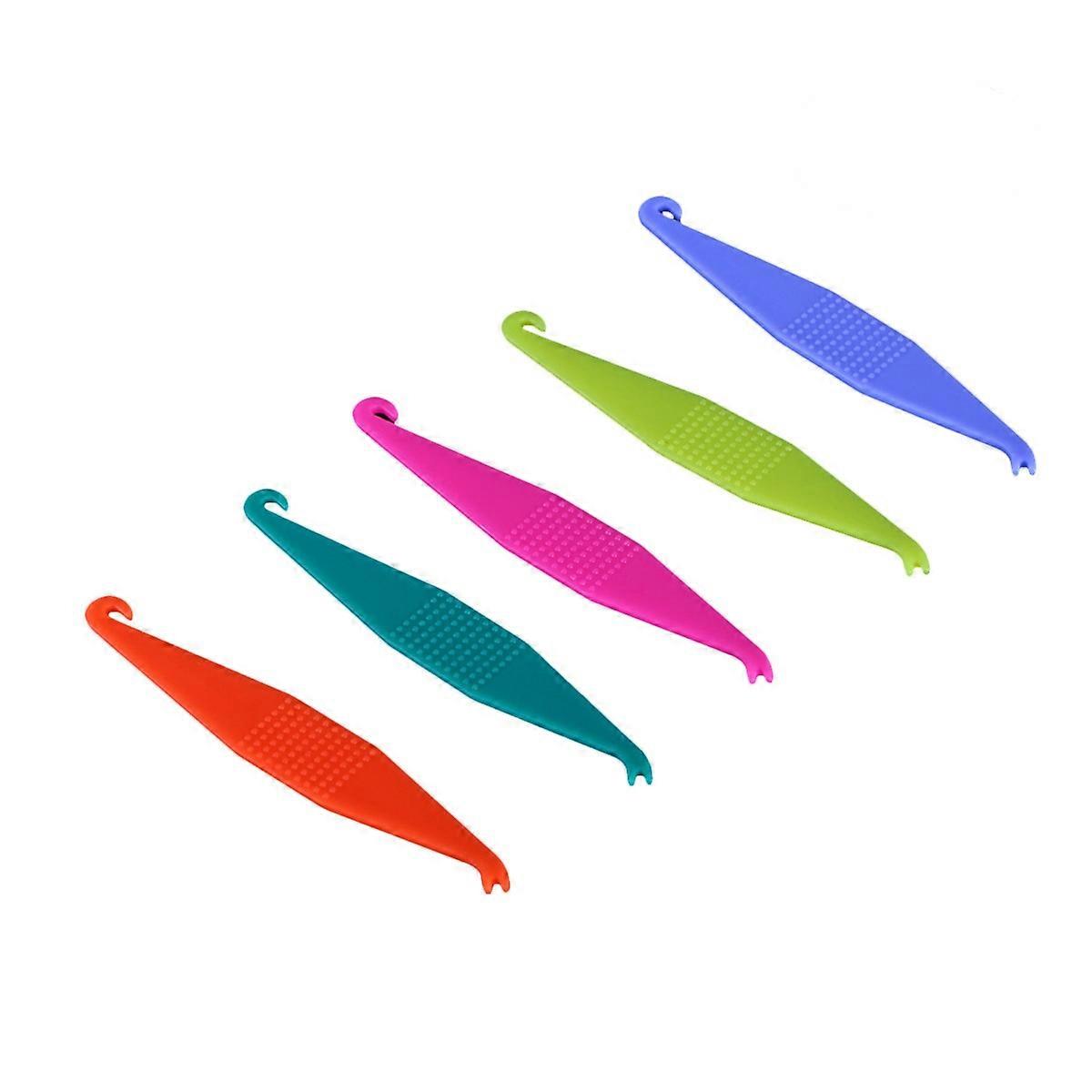 10pcs Dental Disposable Plastic Orthodontic Elastic Placers For Rubber Bands Retractor Rubber Band Hook For Braces ( Assorted Color)