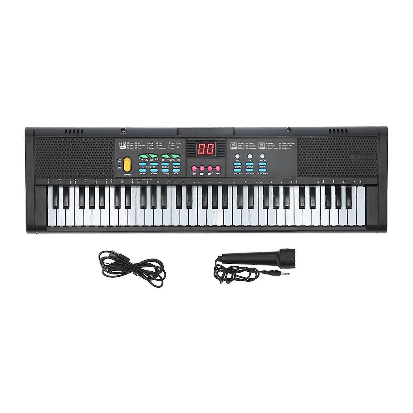 Keyboard Piano Instrument 61 Keys Elektrisk Digital Multifunksjonell med mikrofon MQ6186