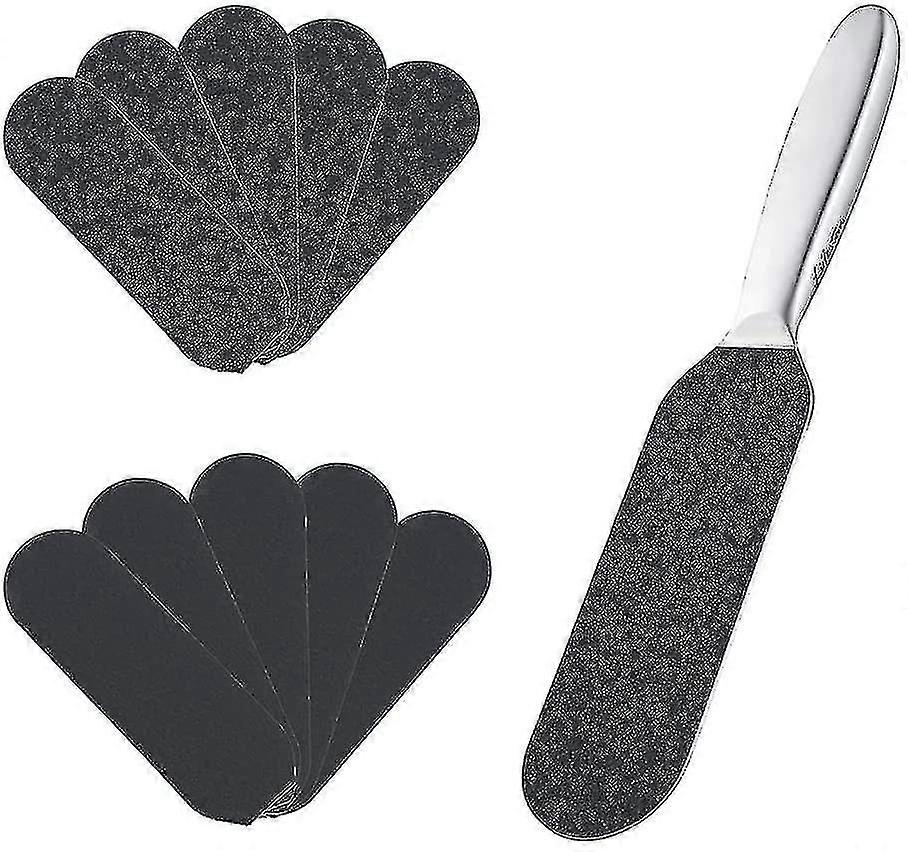Pedicure Foot File And Callus Remover For Hard Skin Professional, With Ten Free Refill Grits Double-sided Replacement Pads